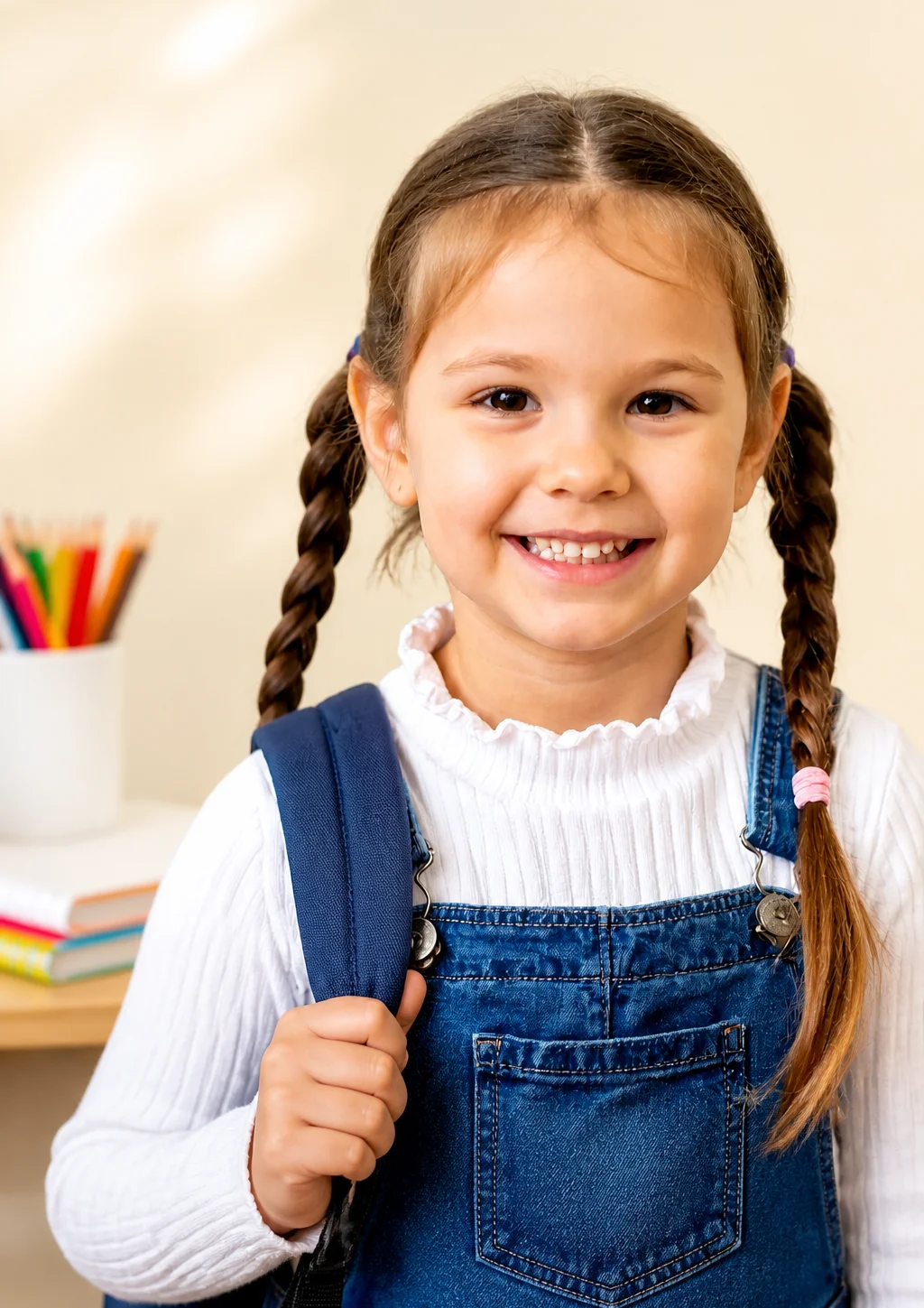 Smiling young patient ready for the new school year